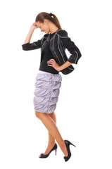 Portrait of beautiful business woman isolated on white