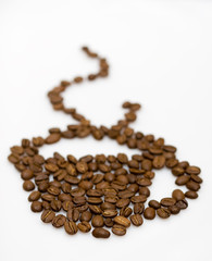 Coffee beans cup shape made with fresh roasted coffee
