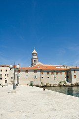 Mediterranean town scene on island Krk, Croatia