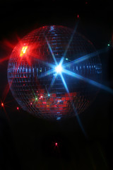 mirror disco ball giving off a party vibe at a discoteque