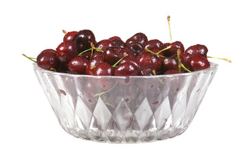 bowl of fresh colorful cherries