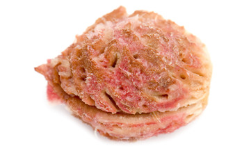 object on white - raw pit peach