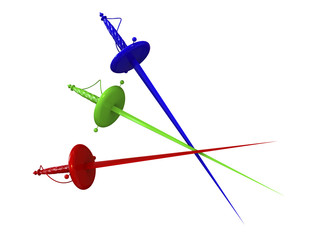 three swords. 3d