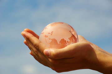 globe in hand