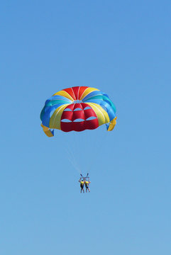 Sports activity double parasailing two people