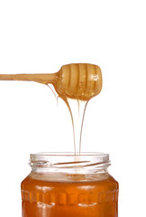 Honey jar isolated on white background