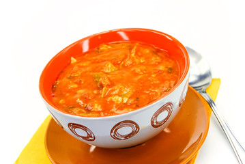 Eintopf mit grünen Bohnen,Rauchspeck,freigestellt