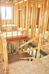 Obraz na płótnie Canvas Stairs in a new home under construction