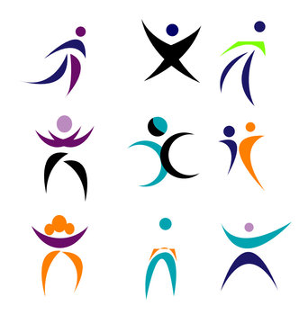 Abstract Vector People Logo Elements