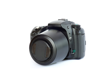 Fototapeta premium black digital camera isolated on white