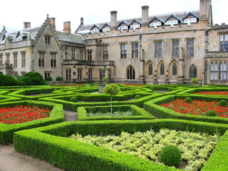 Newstead Abbey and spanish garden,Nottingham UK