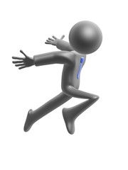 dash fly man isolated on white background