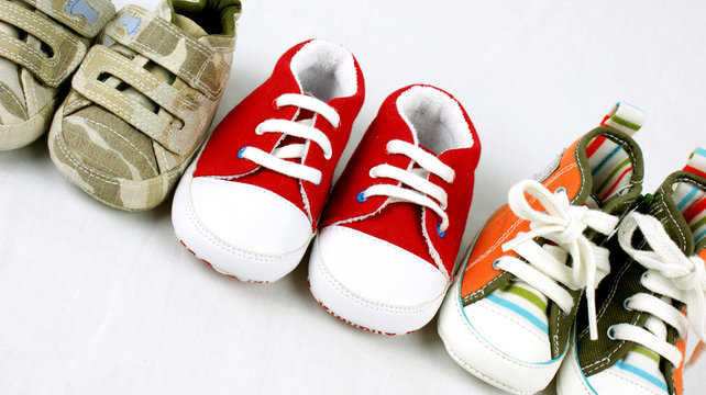 Line Up Of Baby Shoes