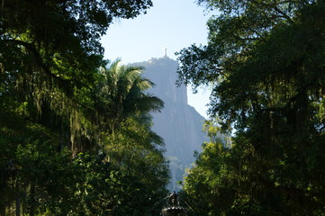 Corcovado au loin sur la colline, Rio de Janeiro, Brésil.