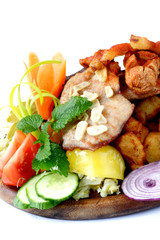 mixed grill on platter