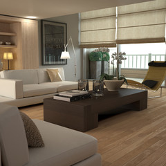 Elegant beige modern interior