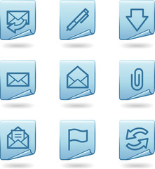 E-mail icons, blue sticker series