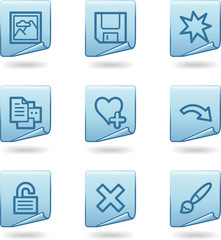 Image viewer 2 icons, blue sticker series