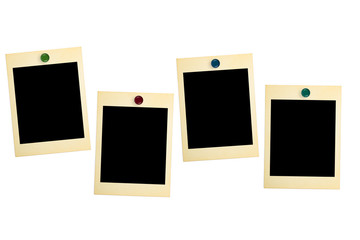 Retro photo cards isolated on white background