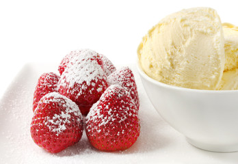 Strawberries and Ice cream