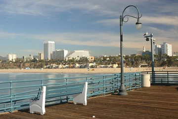 Fotobehang Santa Monica Beach view from the Pier © V. J. Matthew