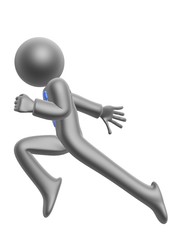 dash fly man isolated on white background