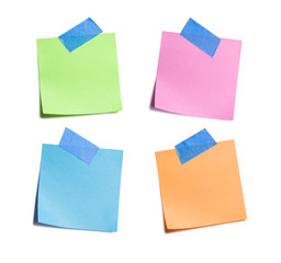 Four vibrant sticky notes on white background