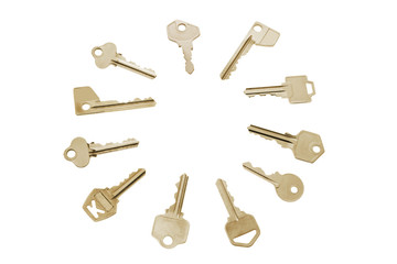 Keys on Isolated White Background