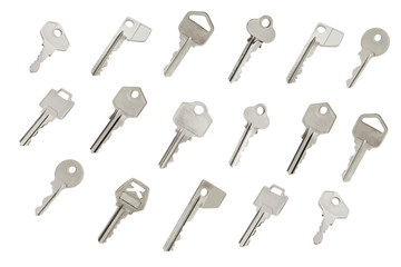 Keys on Isolated White Background