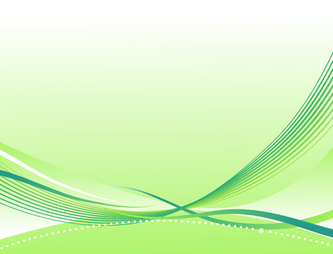 abstract vector illustration of green waves