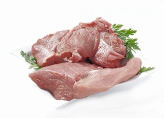 pink and wholesome veal meat