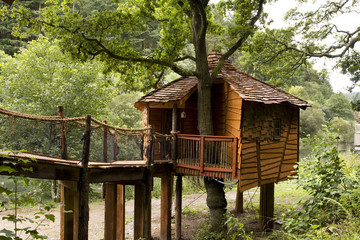 children's log cabin attached to a vacation home