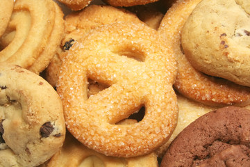 Assorted Cookies Variety Different Types Food Background
