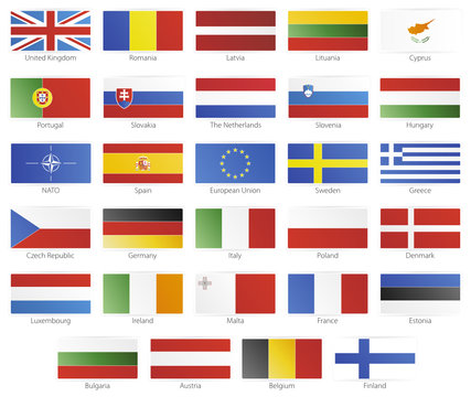 European union modern style flags