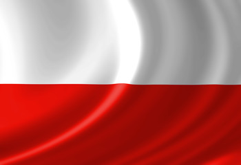 Polish flag waving in the wind