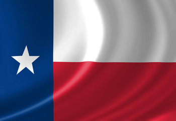 Texan flag waving in the wind