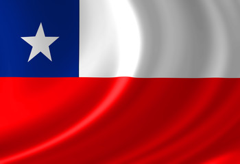 Chilean flag waving in the wind