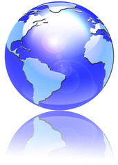 planet earth on a solid white background