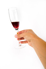 hand and wineglass
