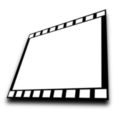 blank film strip on a white background