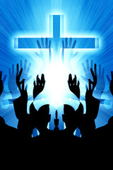 resurrection of christ on a blue background