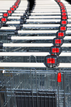 Shopping trolleys with pay system