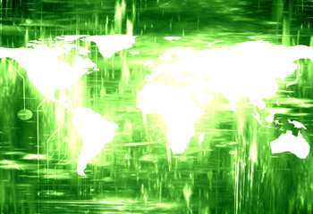 Digital world with an integrated computer circuitry