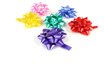 multicolored bows isolated on white