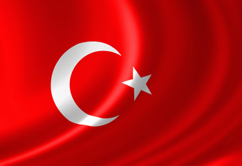 Turkish flag waving in the wind