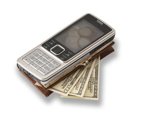 Cellular telephone as a purse for payment