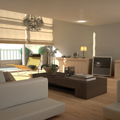 Elegant beige interior (sunny)