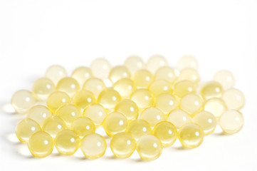 Fototapeta premium Macro of vitamins A D gel pills