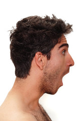 Obraz premium Man with surprised facial expression