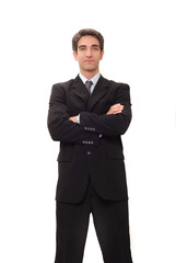 Obraz na płótnie Canvas Young businessman in dark suit